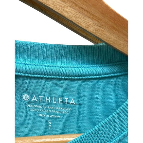 Athleta Blue Pullover‎ Sweatshirt Small Drop Shoulder Oversized Fit Cozy Lounge - Picture 3 of 8